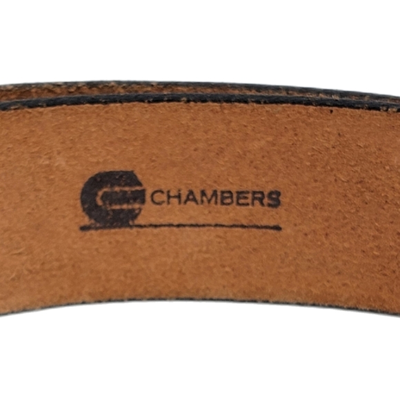Chambers Eagle Tooled Leather Belt Size 36 Saddle Brown - Picture 5 of 6
